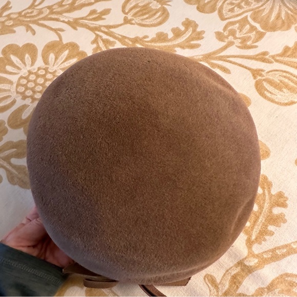 Vintage Peach bloom Velour Pillbox Hat - Picture 4 of 9